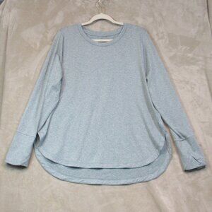 Athleta Uptempo Top Womens 1X Green Heather Long Sleeve Stretch Activewear